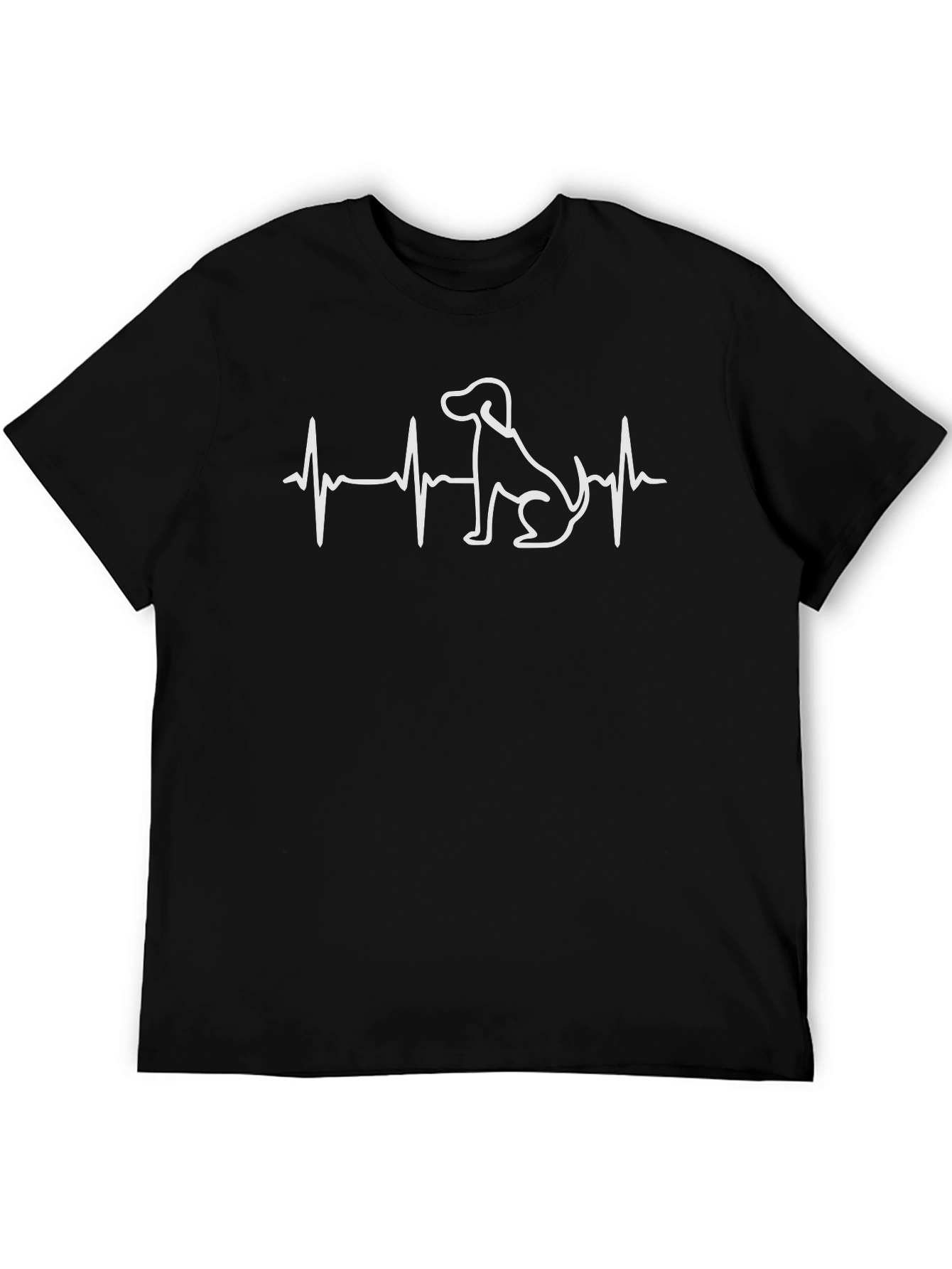 Dog Heartbeat T-Shirt - Black Cotton Blend
