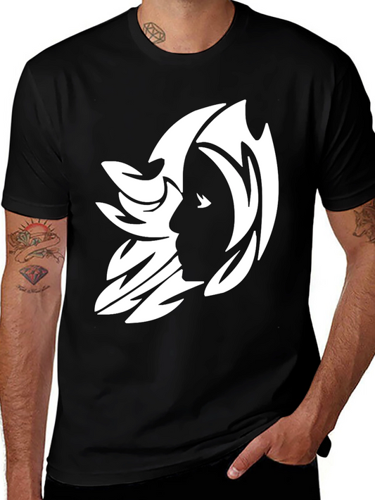 Abstract Silhouette Graphic Tee - Black