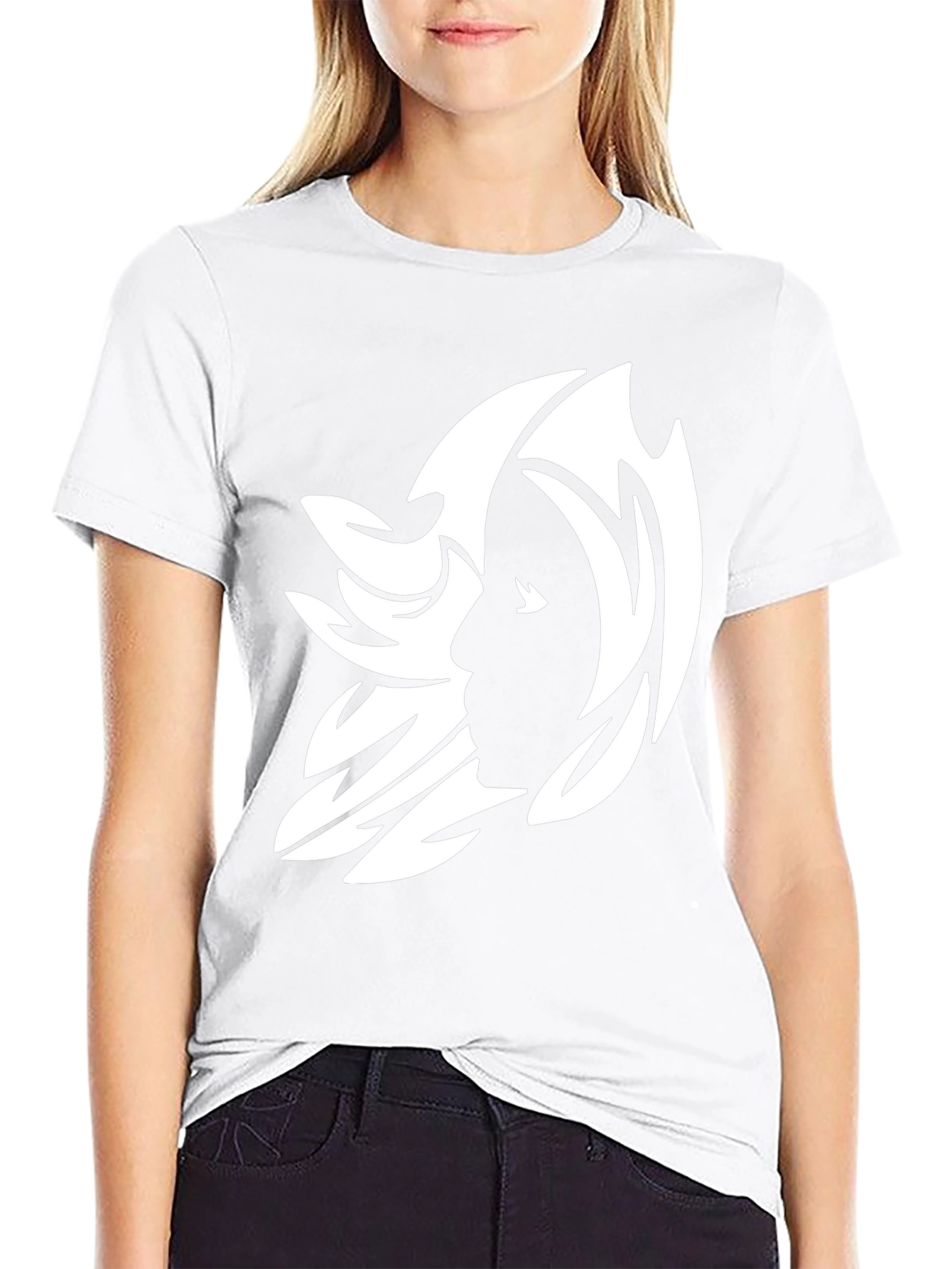 Abstract Silhouette Graphic Tee - Black
