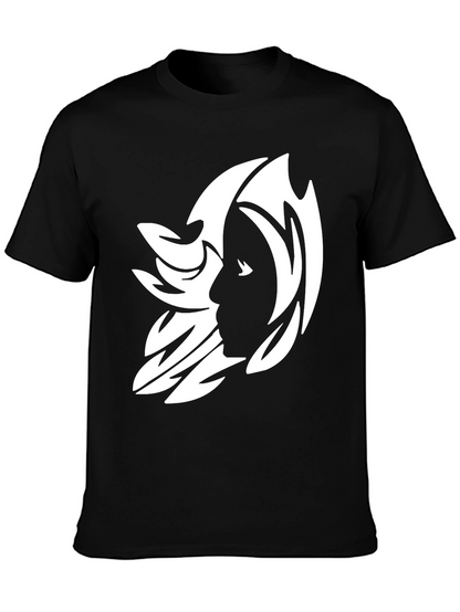 Abstract Silhouette Graphic Tee - Black