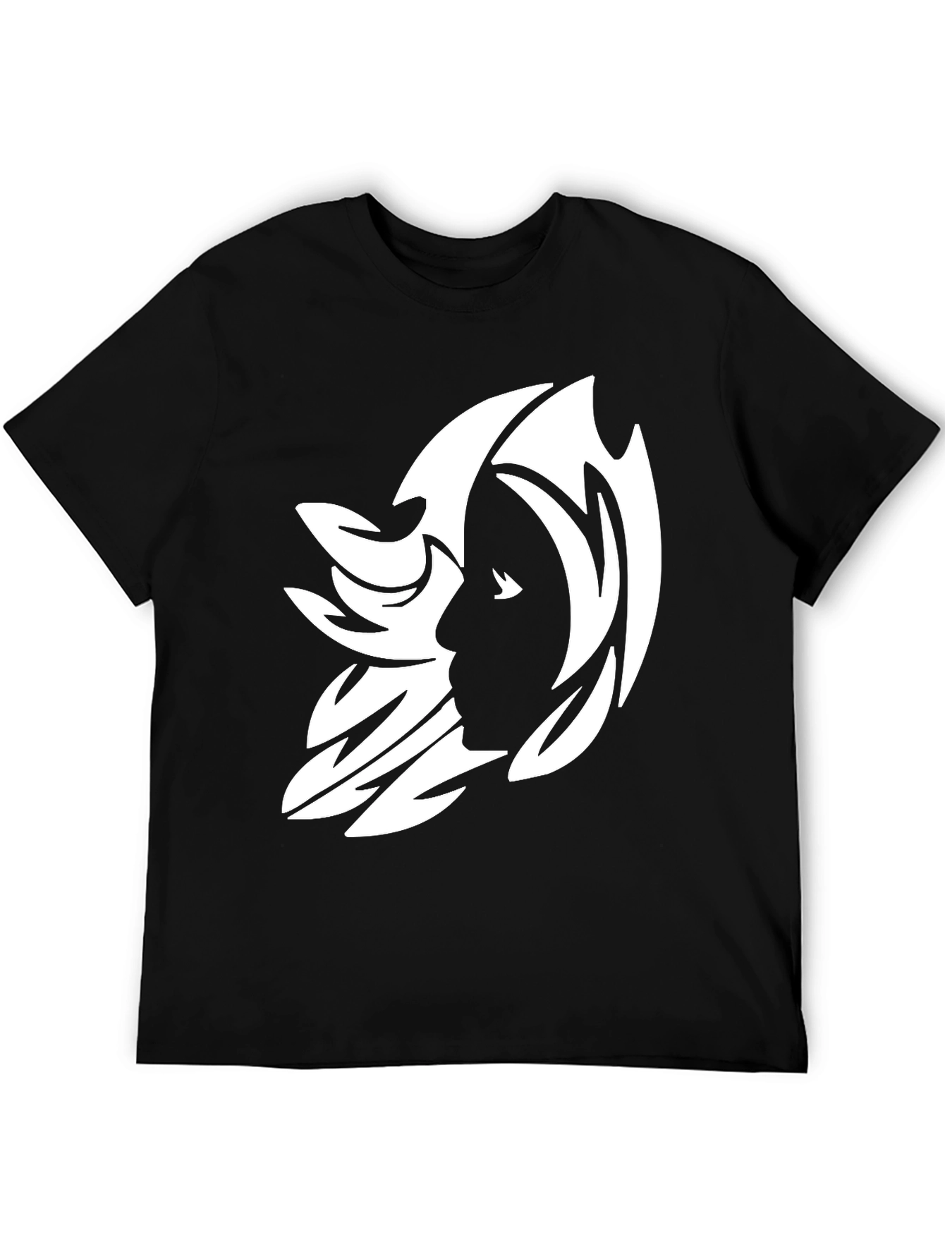 Abstract Silhouette Graphic Tee - Black