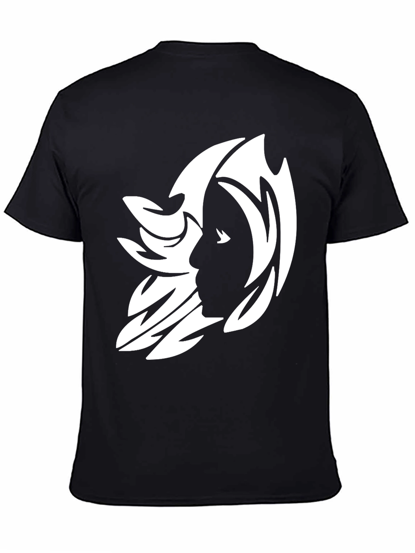 Abstract Silhouette Graphic Tee - Black