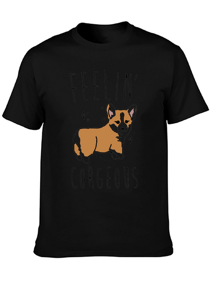 Feelin Corgeous Dog Graphic T-Shirt