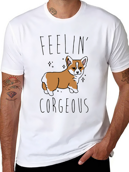 Feelin Corgeous Dog Graphic T-Shirt