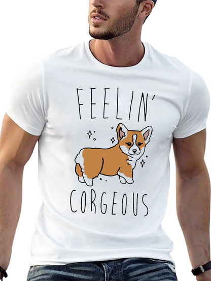 Feelin Corgeous Dog Graphic T-Shirt
