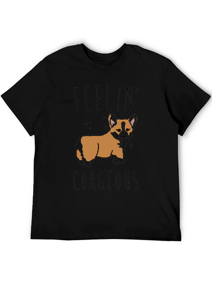 Feelin Corgeous Dog Graphic T-Shirt