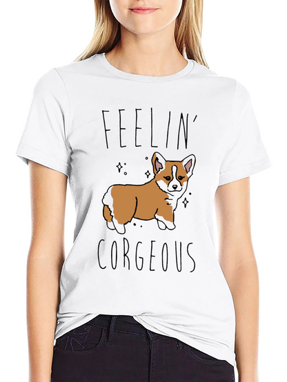 Feelin Corgeous Dog Graphic T-Shirt