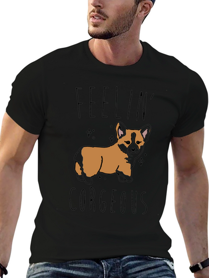 Feelin Corgeous Dog Graphic T-Shirt
