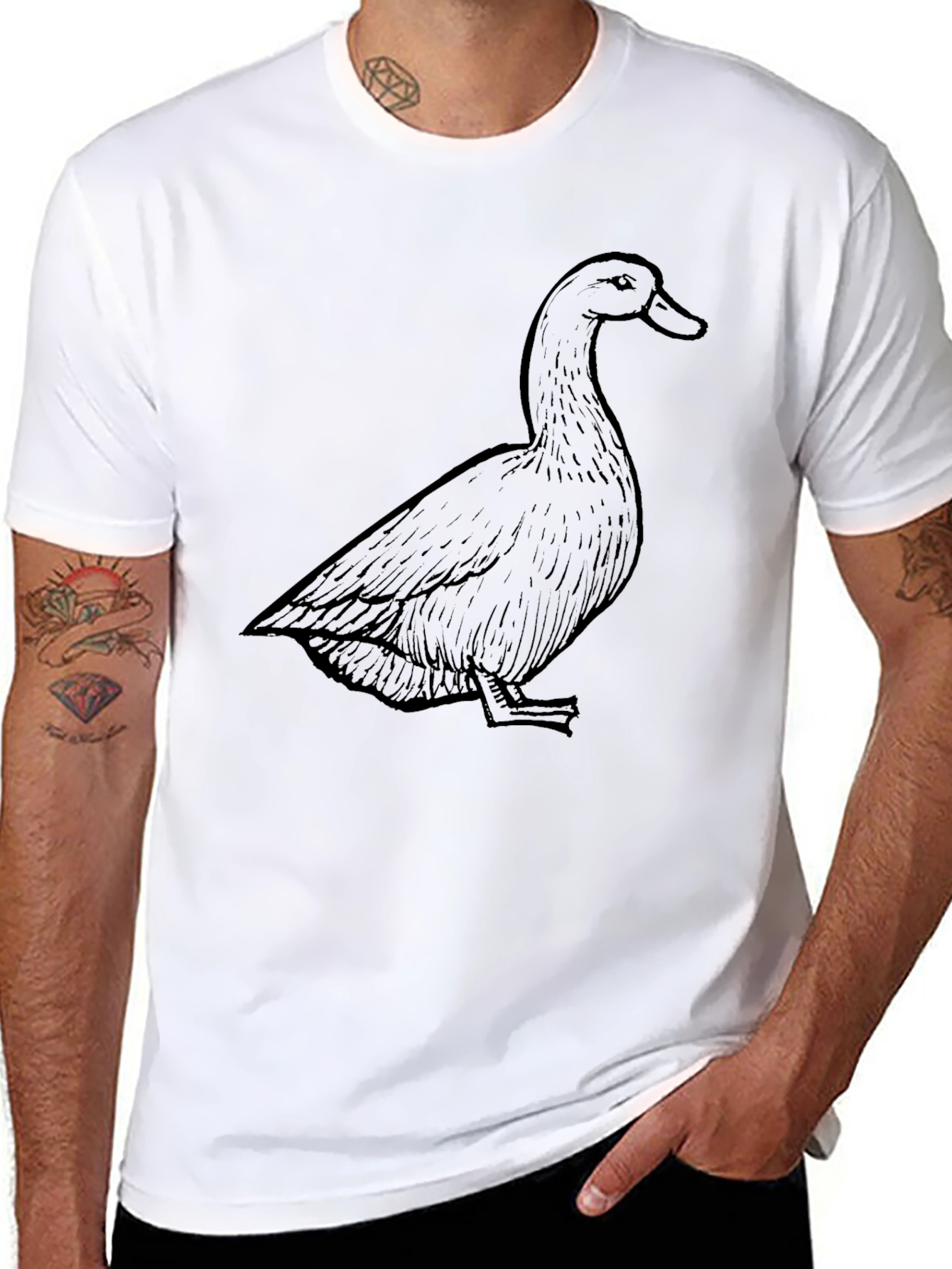 Duck Graphic Tee - Casual Black T-Shirt