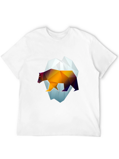 Geometric Bear Graphic Tee - Modern Black T-Shirt