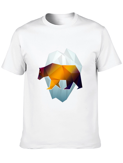 Geometric Bear Graphic Tee - Modern Black T-Shirt