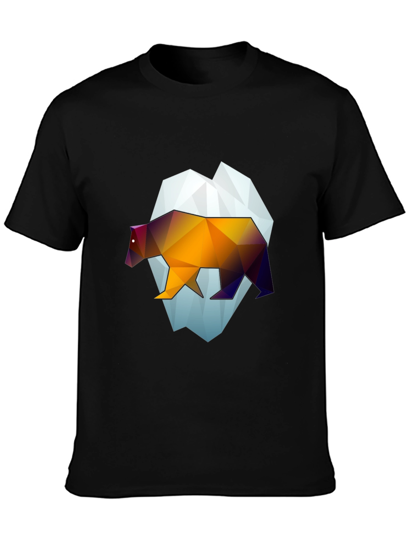 Geometric Bear Graphic Tee - Modern Black T-Shirt