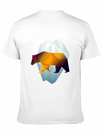 Geometric Bear Graphic Tee - Modern Black T-Shirt