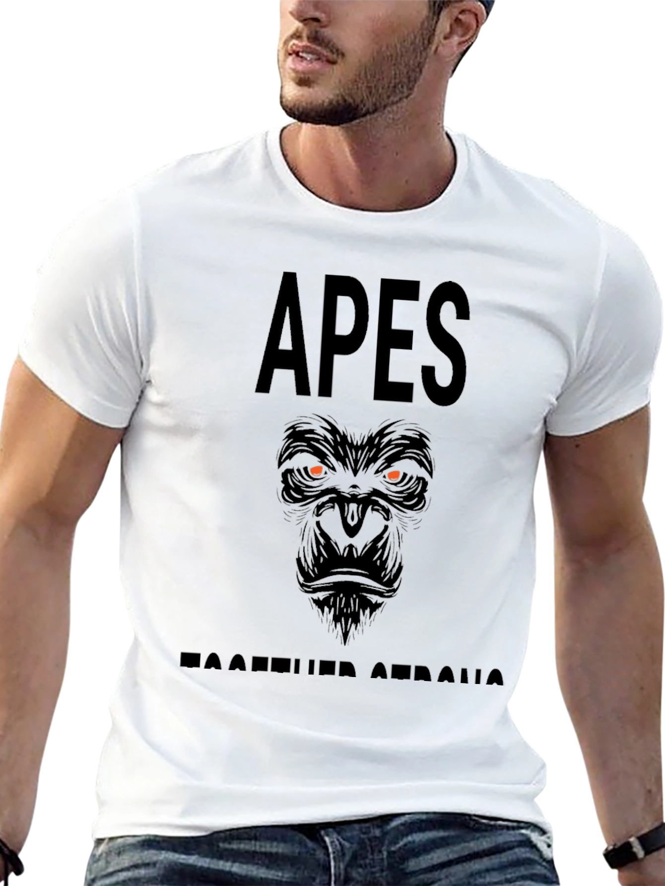 Apes Together Strong Graphic Tee - Black Crew Neck