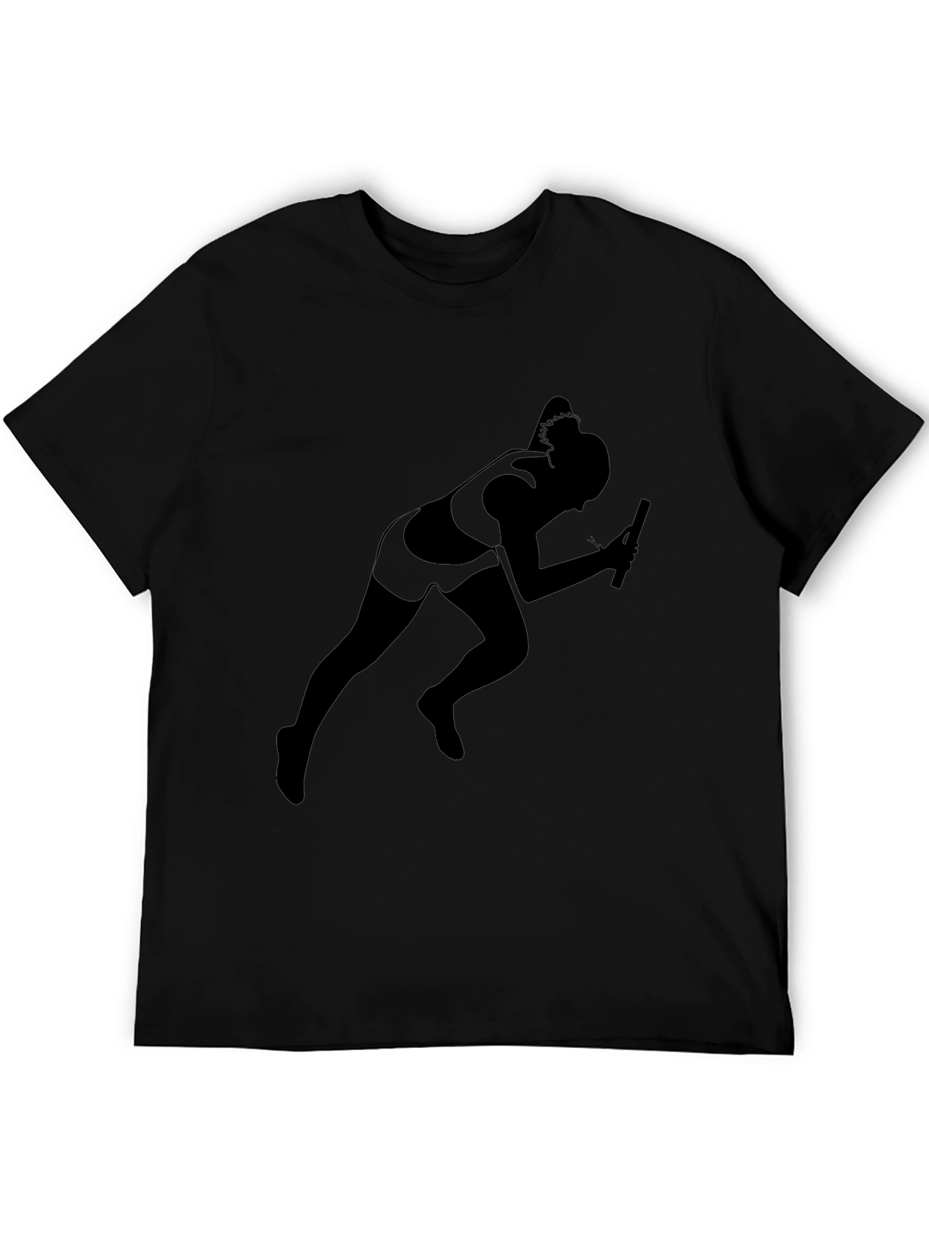 Runner Silhouette T-Shirt - Black Cotton Tee
