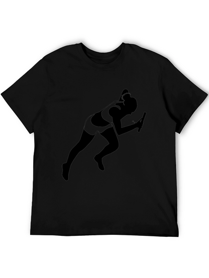 Runner Silhouette T-Shirt - Black Cotton Tee