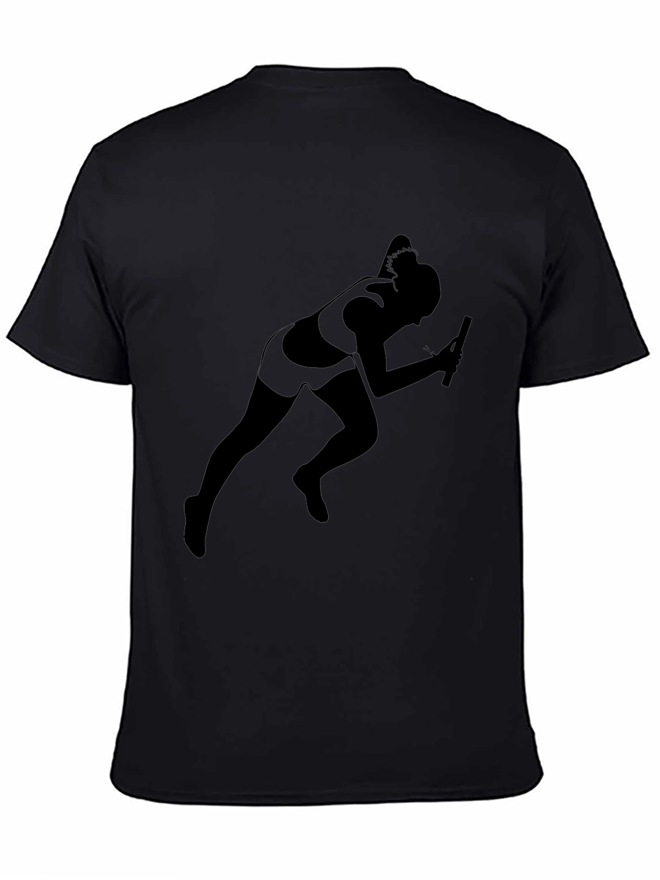 Runner Silhouette T-Shirt - Black Cotton Tee