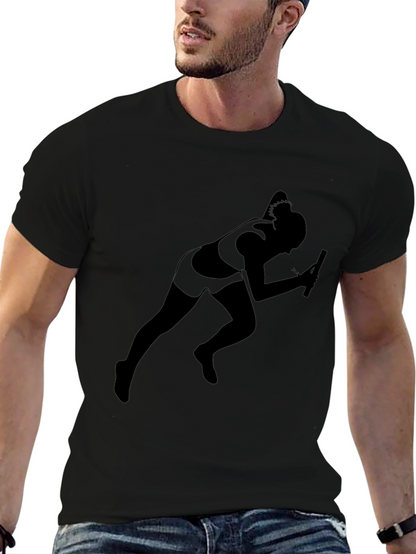 Runner Silhouette T-Shirt - Black Cotton Tee