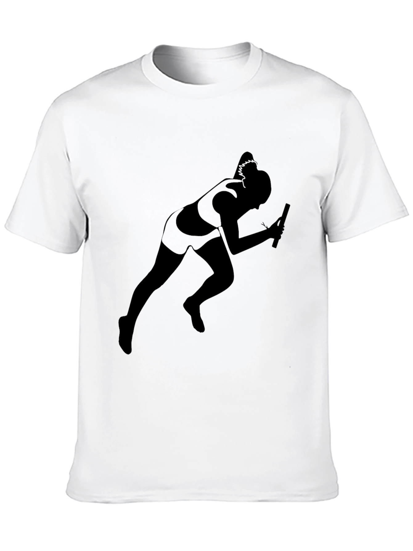 Runner Silhouette T-Shirt - Black Cotton Tee