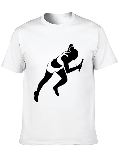 Runner Silhouette T-Shirt - Black Cotton Tee