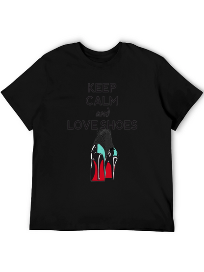 Keep Calm and Love Shoes Black T-Shirt