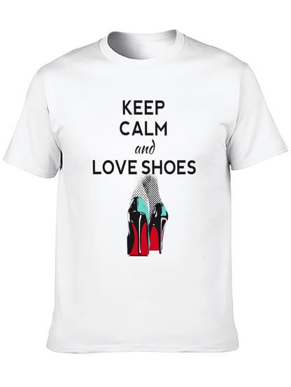 Keep Calm and Love Shoes Black T-Shirt