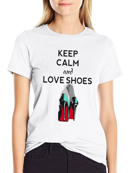 Keep Calm and Love Shoes Black T-Shirt