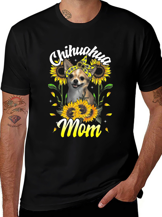 Chihuahua Mom Sunflower T-Shirt