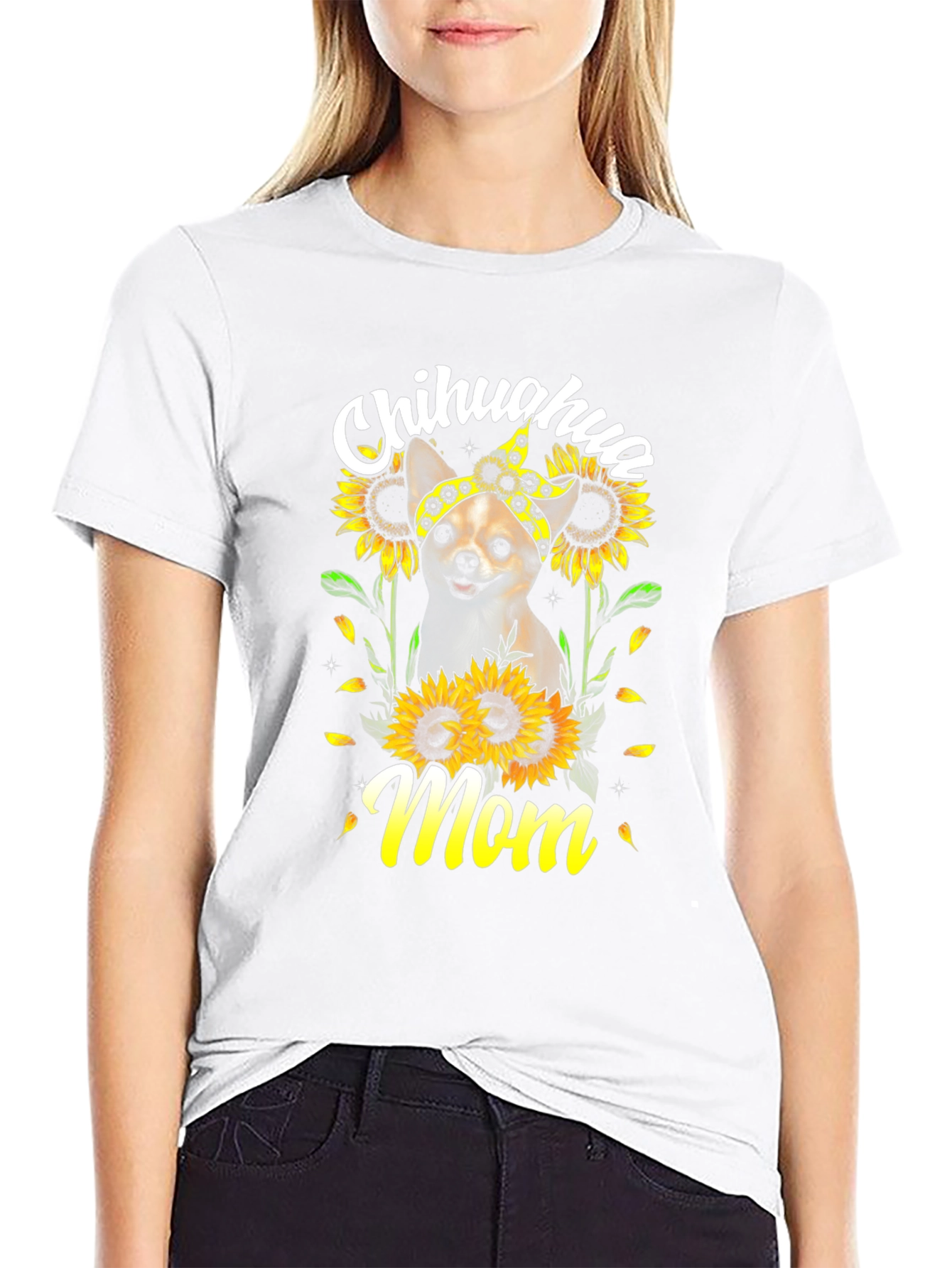 Chihuahua Mom Sunflower T-Shirt