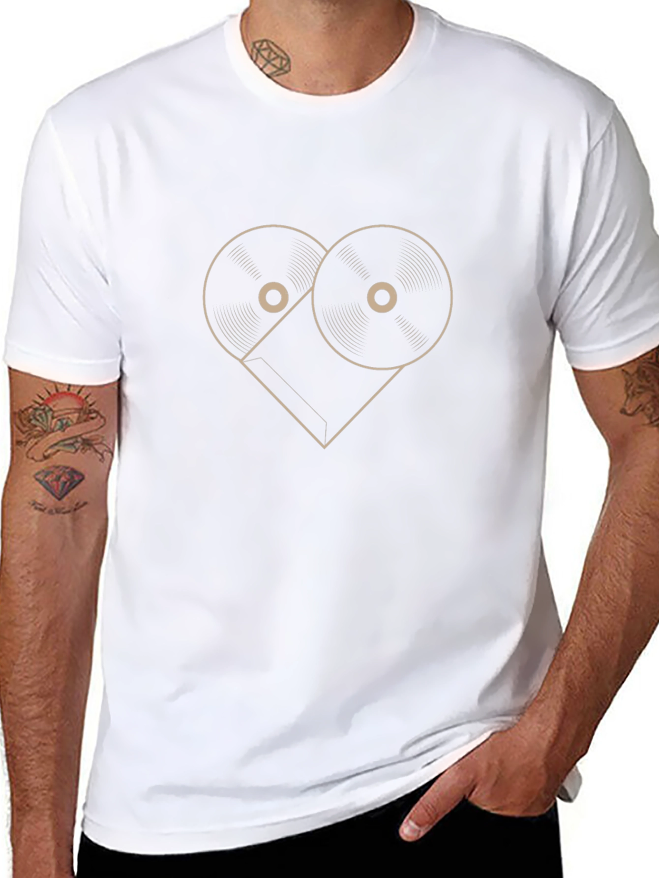 Vinyl Heartbeat Mens Graphic Tee