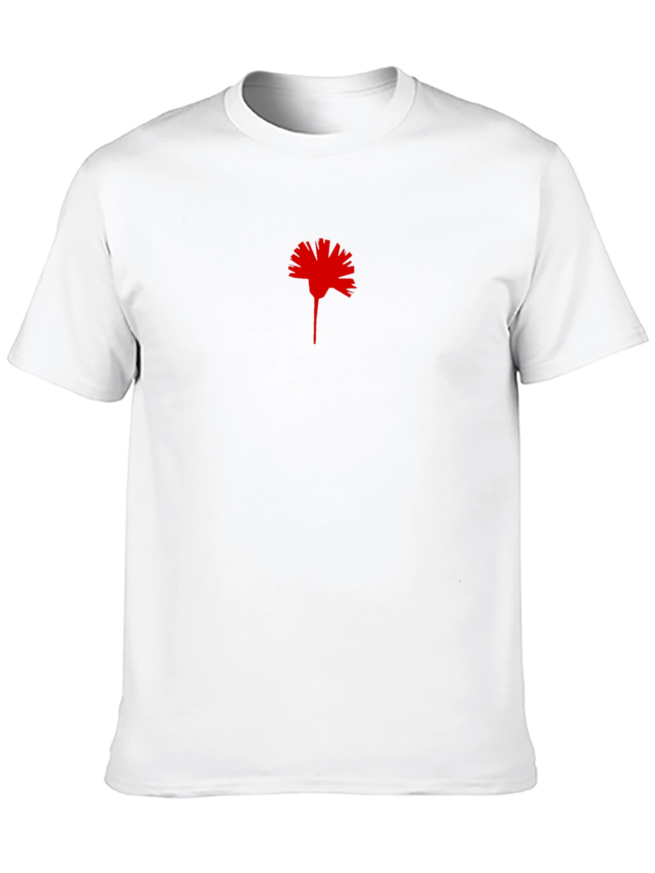 Black T-Shirt with Red Carnation Print