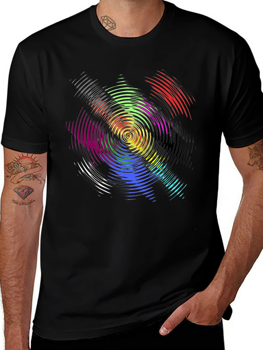 Psychedelic Swirl Graphic T-Shirt - Black
