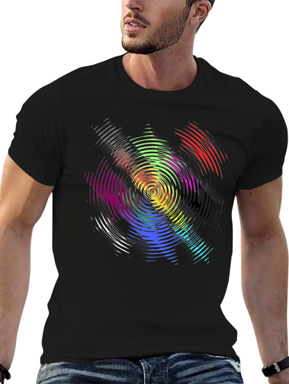 Psychedelic Swirl Graphic T-Shirt - Black