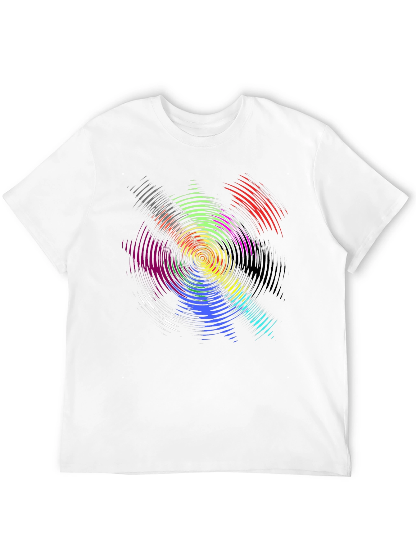 Psychedelic Swirl Graphic T-Shirt - Black