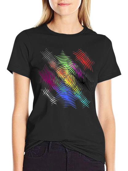 Psychedelic Swirl Graphic T-Shirt - Black