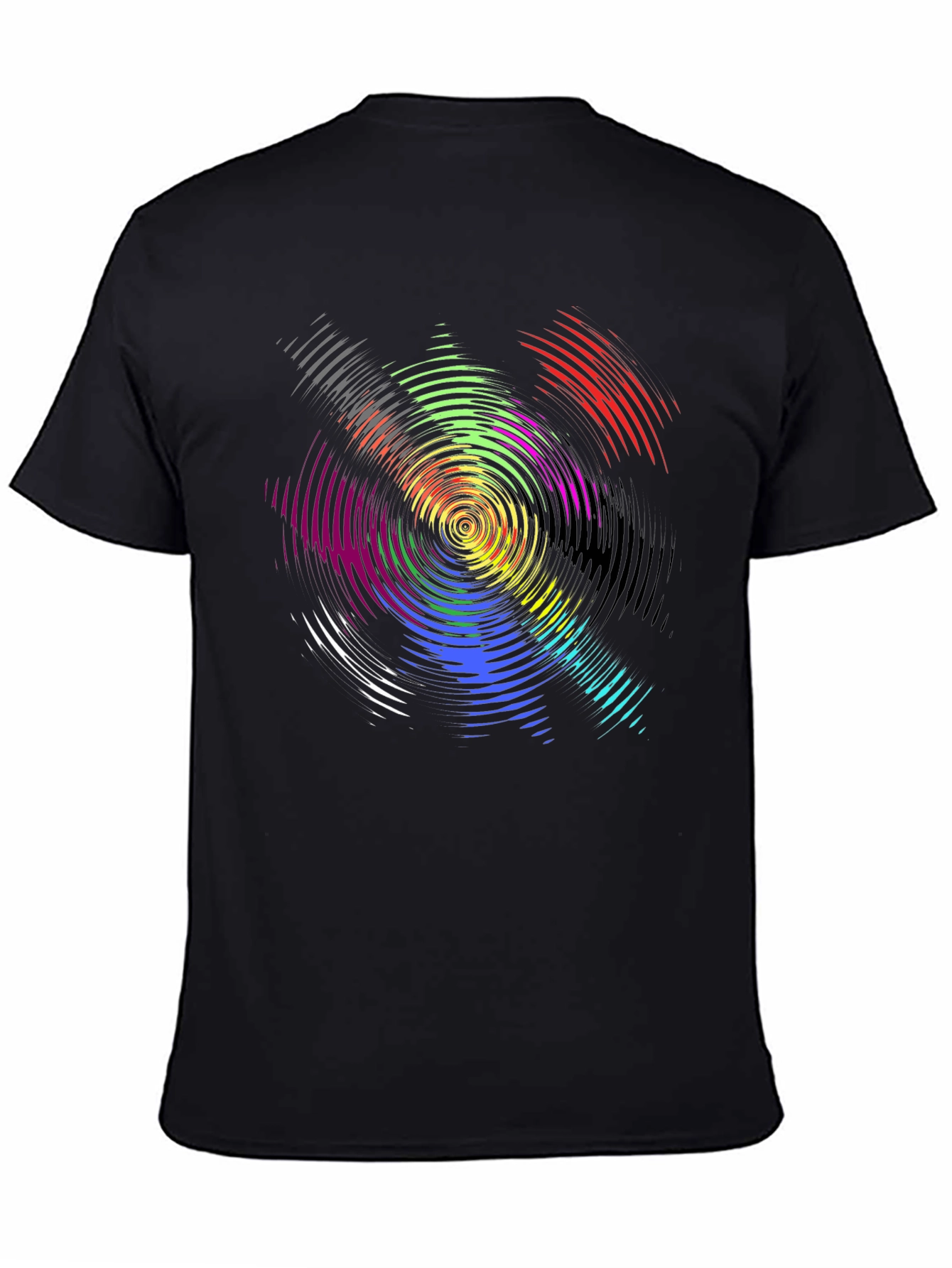 Psychedelic Swirl Graphic T-Shirt - Black