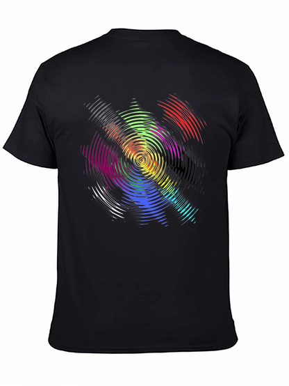 Psychedelic Swirl Graphic T-Shirt - Black