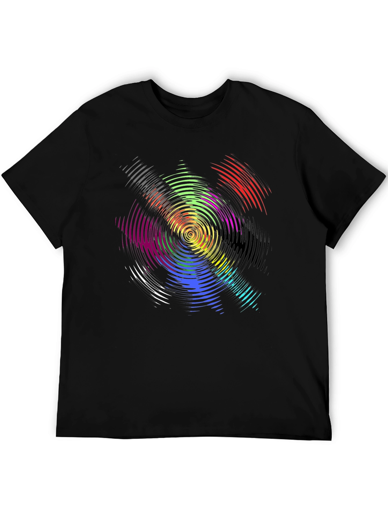 Psychedelic Swirl Graphic T-Shirt - Black