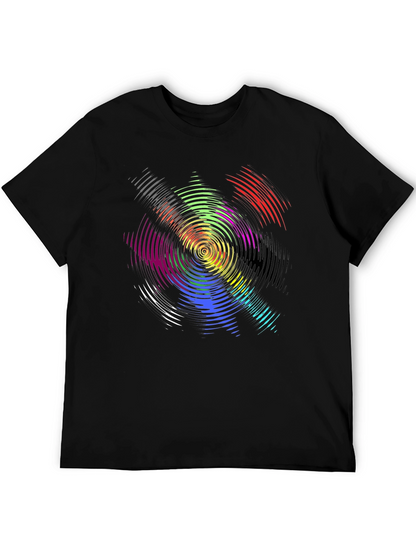 Psychedelic Swirl Graphic T-Shirt - Black