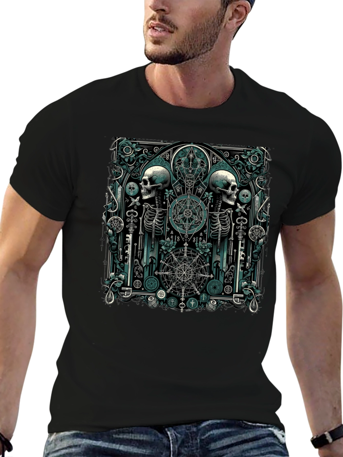 Gothic Skeleton T-Shirt - Occult Design