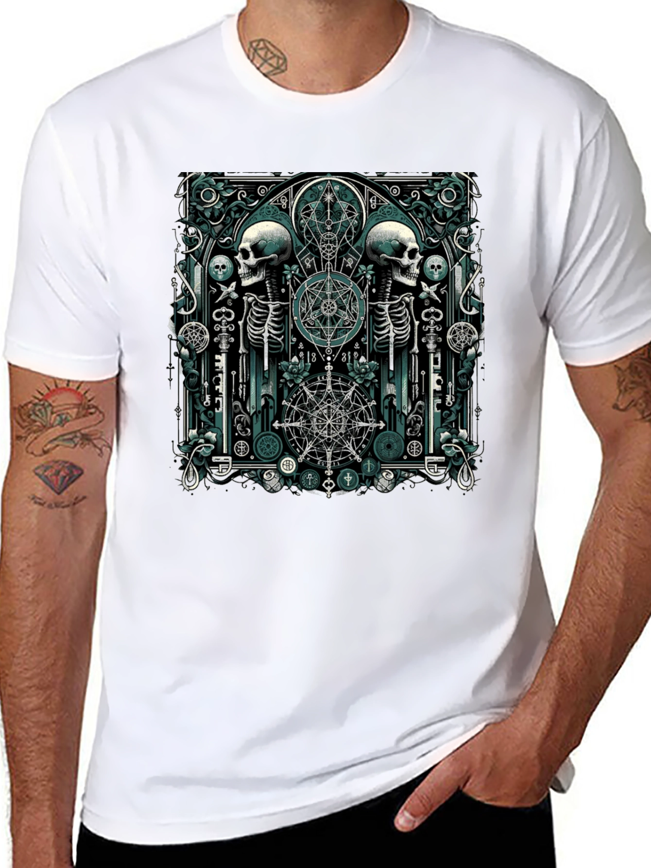 Gothic Skeleton T-Shirt - Occult Design