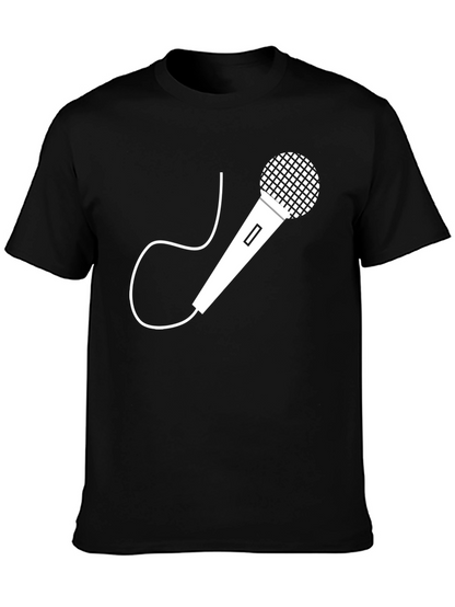Microphone Graphic T-Shirt - Classic Black Tee