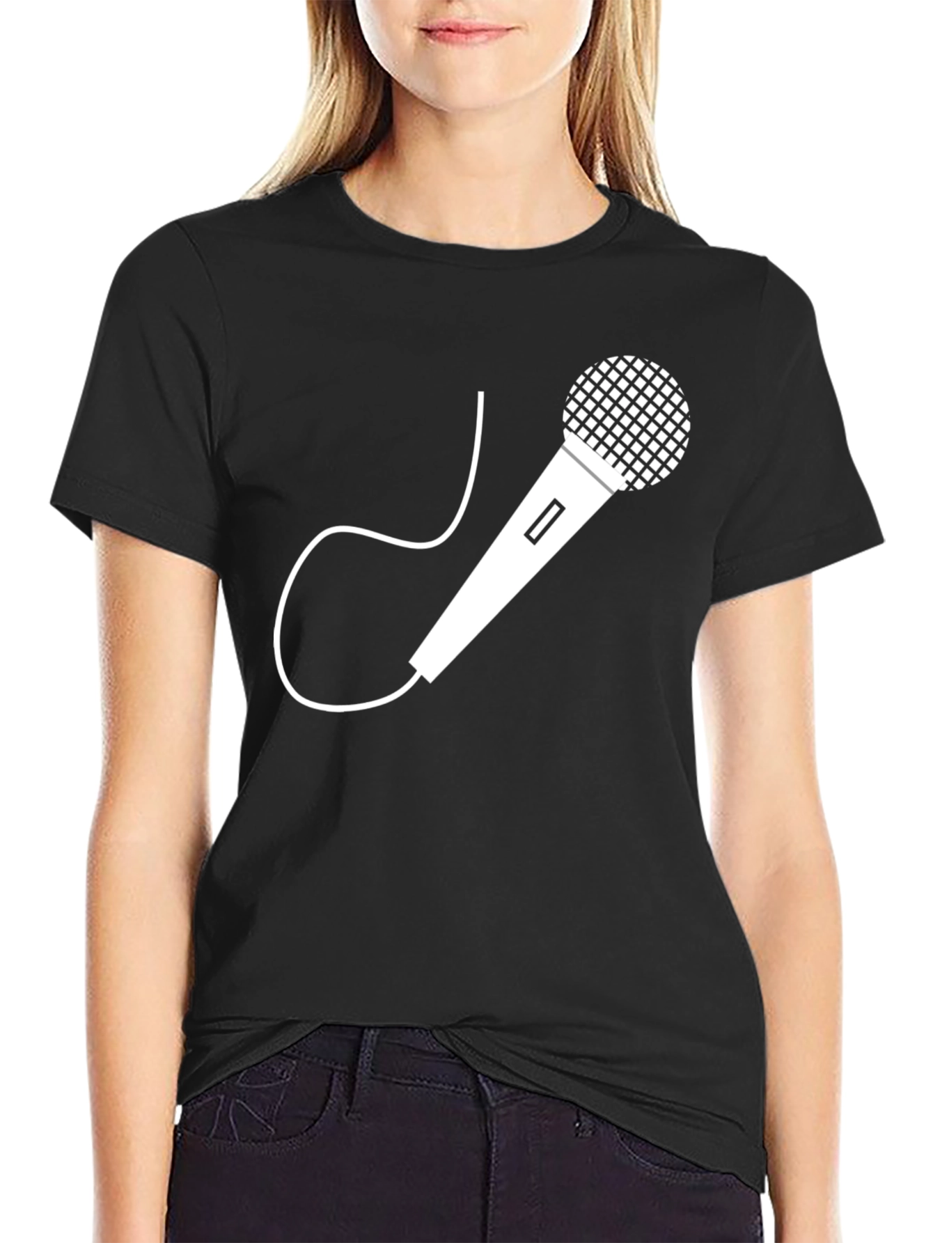 Microphone Graphic T-Shirt - Classic Black Tee