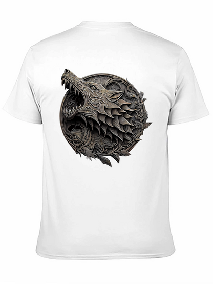 Wolf Art Black Tee - Unique Graphic Design