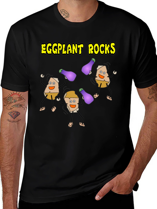 Eggplant Rocks T-Shirt - Quirky Graphic Tee