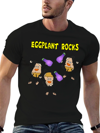Eggplant Rocks T-Shirt - Quirky Graphic Tee