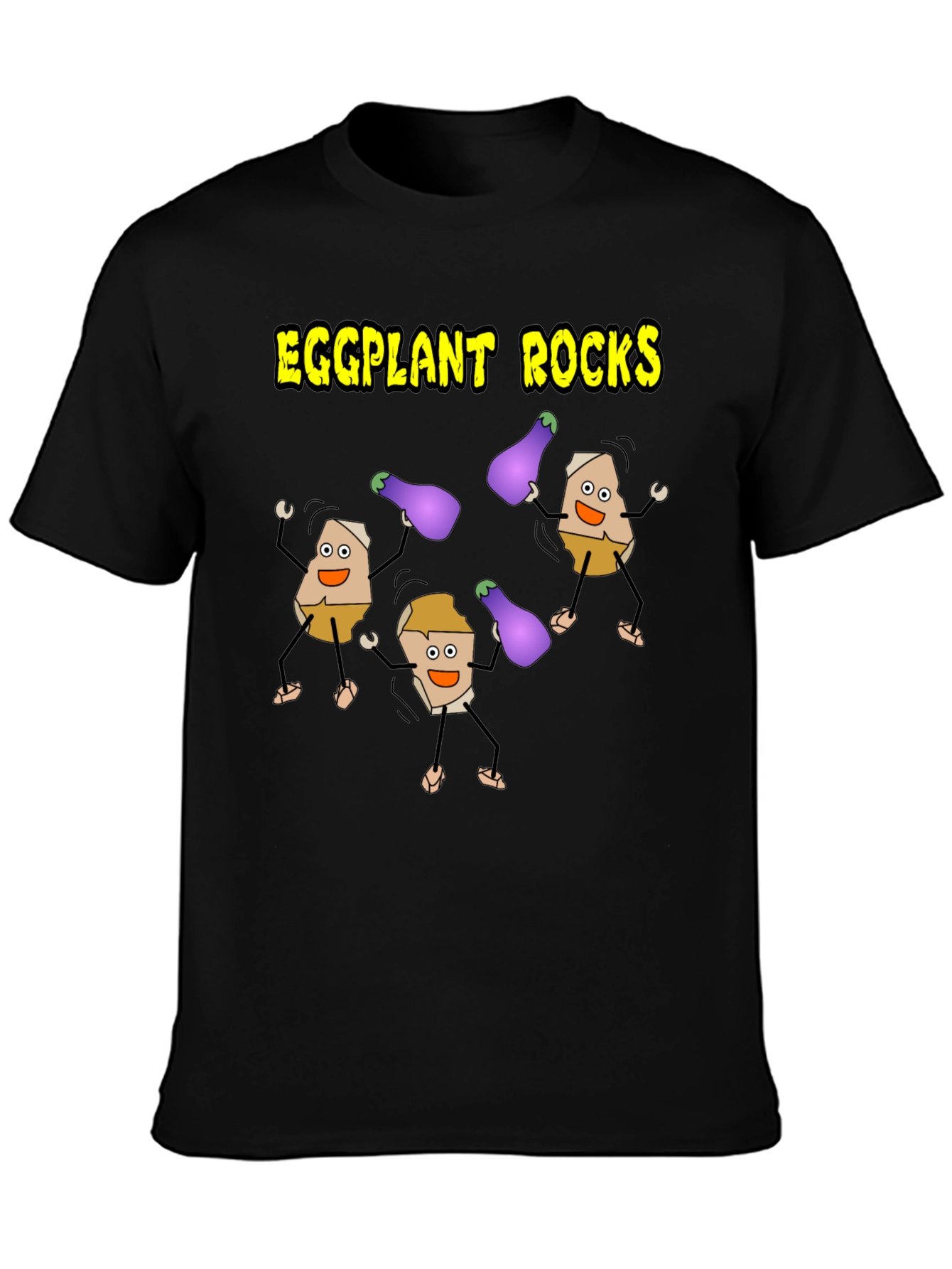 Eggplant Rocks T-Shirt - Quirky Graphic Tee