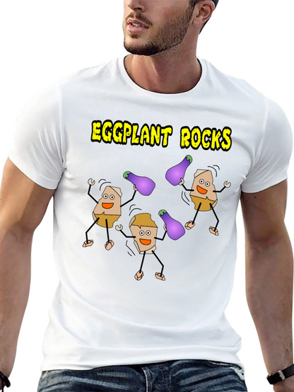 Eggplant Rocks T-Shirt - Quirky Graphic Tee