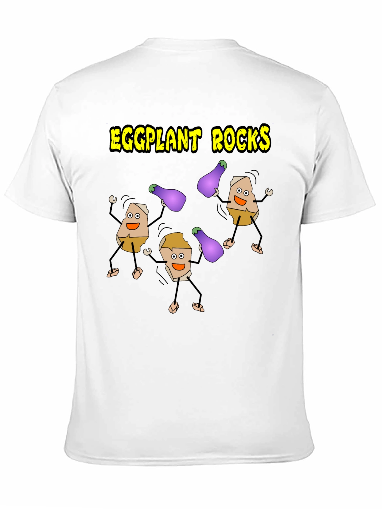 Eggplant Rocks T-Shirt - Quirky Graphic Tee