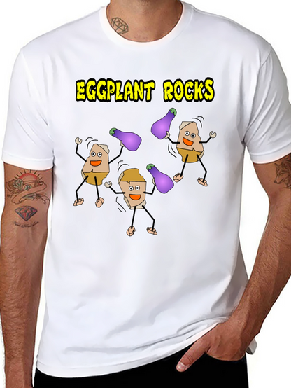 Eggplant Rocks T-Shirt - Quirky Graphic Tee